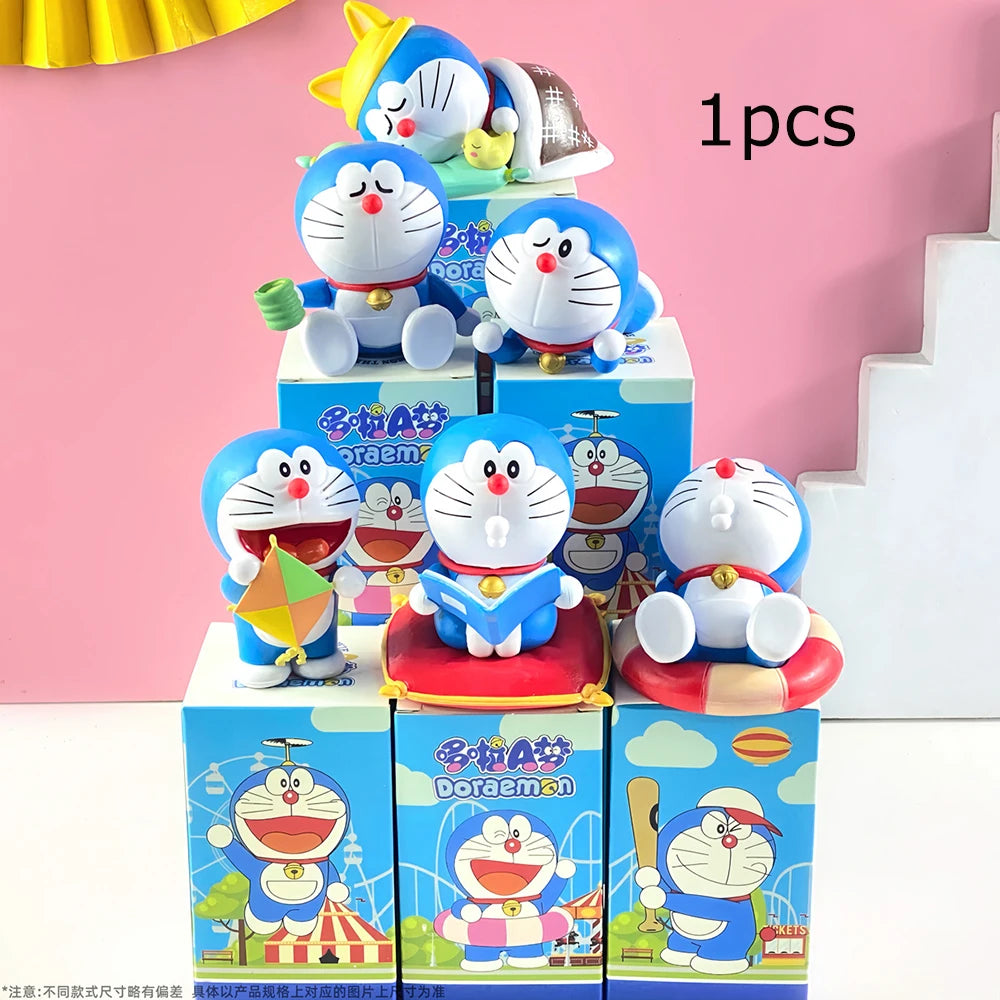 Cartoon Doraemon Keychain Blind Box Leisure Time Series Action Figure Dolls Keychains Surprise Bag Car Key Chain Christmas Gifts