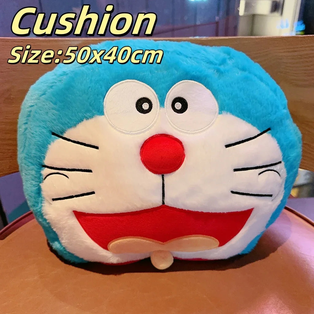 Cartoon Doraemon Plush Headrest Neck Safety Back Cushion Car Seat Seat Belt Cover Sofa Bed Soft Cushion Throw Pillow Gifts Girl