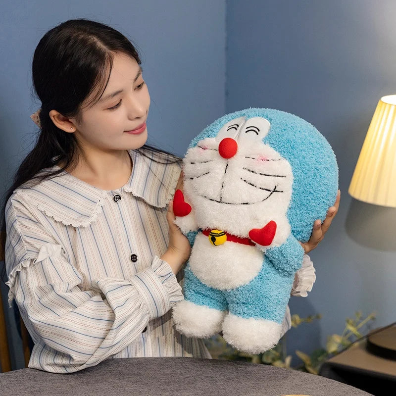 Doraemon Finger Heart Plush Toy Lovely Cuddly Plushies Stuffed Doraemon Anime Doll Throw Pillow Sofa Bed Home Decor Gifts