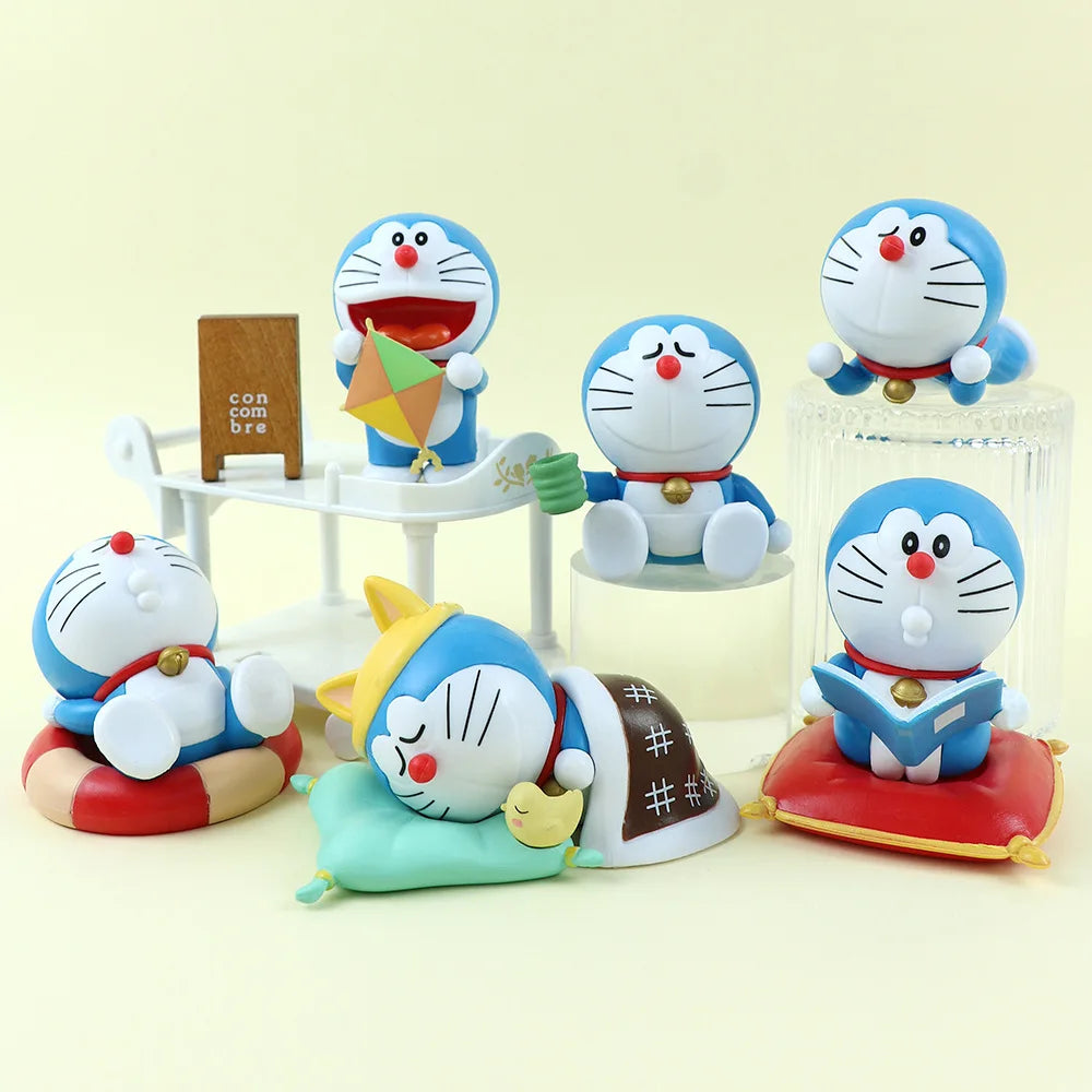 Cartoon Doraemon Keychain Blind Box Leisure Time Series Action Figure Dolls Keychains Surprise Bag Car Key Chain Christmas Gifts