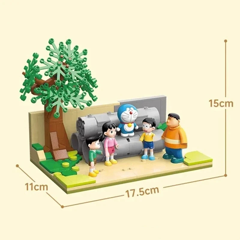 KEEPPLEY building blocks Doraemon open-air cement Nobita Shizuka character assembled toys desktop ornaments birthday gift