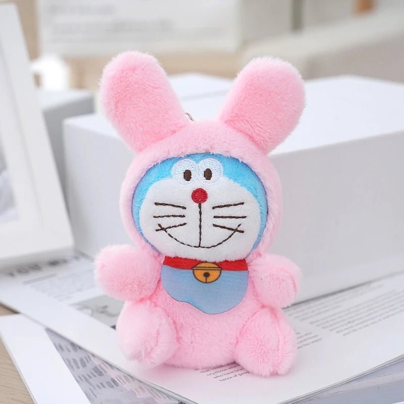 Cute Cartoon Doraemon Plush Toy Dingdang Cat Stuffed Doll Keychain Soft Plush Doll Backpack Pendant Car Key Holder Kid Gifts