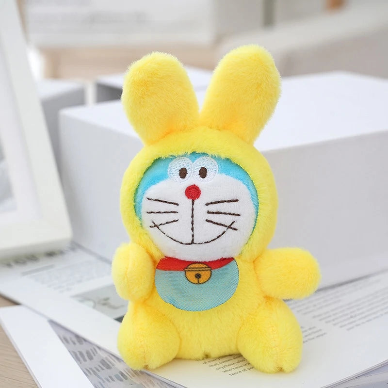 Cute Cartoon Doraemon Plush Toy Dingdang Cat Stuffed Doll Keychain Soft Plush Doll Backpack Pendant Car Key Holder Kid Gifts