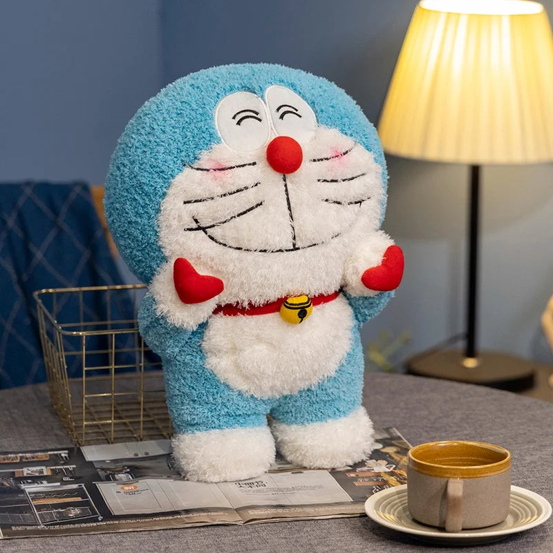 Doraemon Finger Heart Plush Toy Lovely Cuddly Plushies Stuffed Doraemon Anime Doll Throw Pillow Sofa Bed Home Decor Gifts