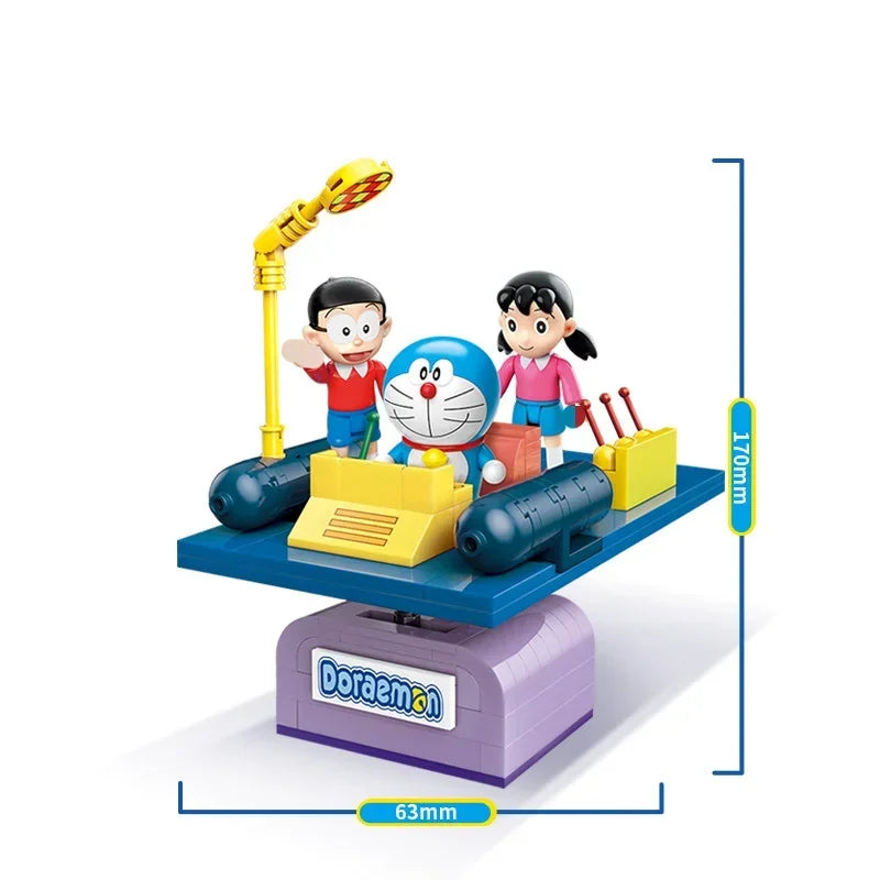 Doraemon Series Time Machine Assembly Building Blocks Cement Pipe Building Blocks Toy Ornaments Children's Holiday Gifts