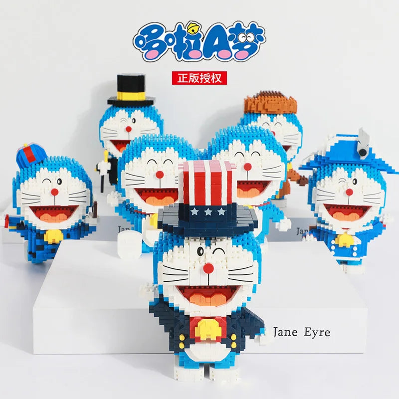 Balody Doraemon Around The World Micro Building Blocks Traveling Pirate Magic Doraemon Mini Brick Figure Toys For Children Gifts