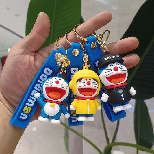 Cute Doraemon Doll Pendant Cartoon Figures Model Toy Cat Robot Cat Kawaii Keychain Bag Keyring Pendant Birthday Gifts Keyholder