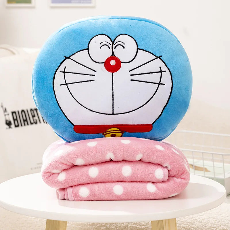 Doraemon Plush Pillow Blanket 3-in-1 Hand Covering Pillow Pillow Blanket Anime Plush Toys