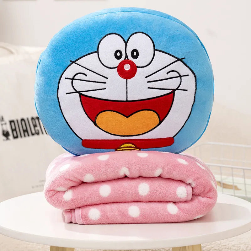 Doraemon Plush Pillow Blanket 3-in-1 Hand Covering Pillow Pillow Blanket Anime Plush Toys