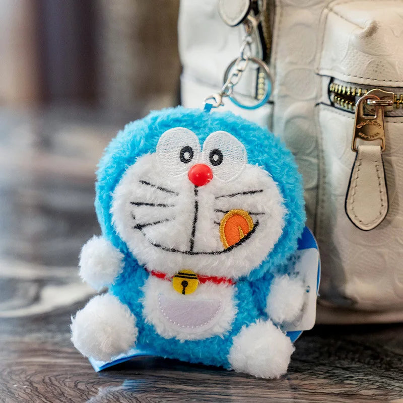 10cm Doraemon emoticon Plush doll Plush pendant Lovers Key buckle Cartoon Anime periphery Children Toy birthday Holiday gifts