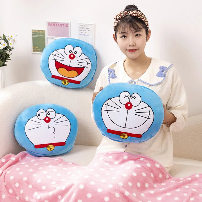 Doraemon Plush Pillow Blanket 3-in-1 Hand Covering Pillow Pillow Blanket Anime Plush Toys