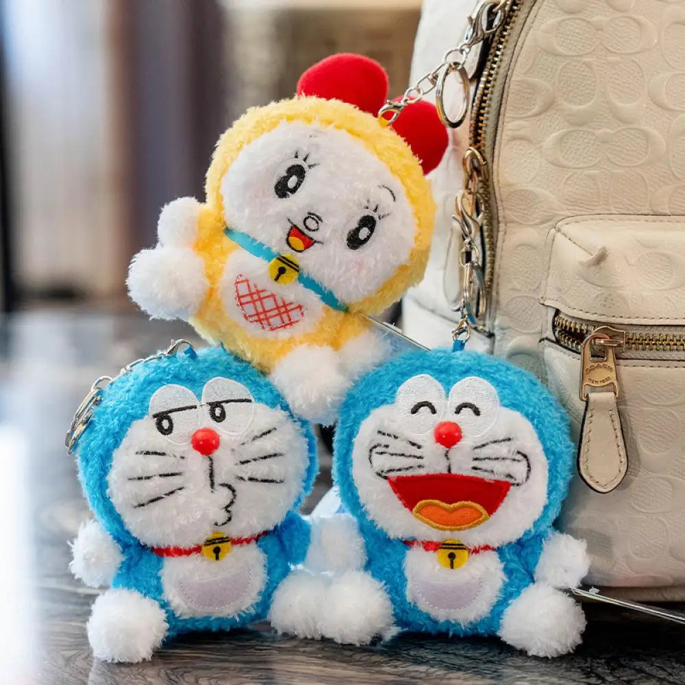 10cm Doraemon emoticon Plush doll Plush pendant Lovers Key buckle Cartoon Anime periphery Children Toy birthday Holiday gifts