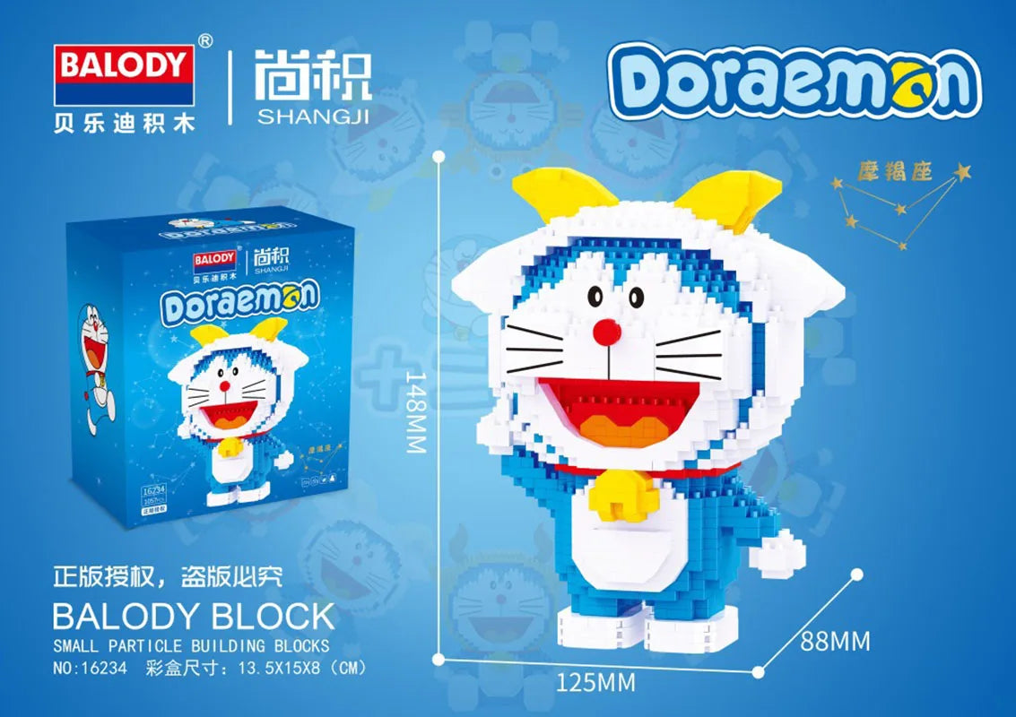 Cartoon Twelve Constellations Doraemon Leonis Figures Building Blocks Aries Cancer Mirco Brick Taurus Toys For Children Gifts