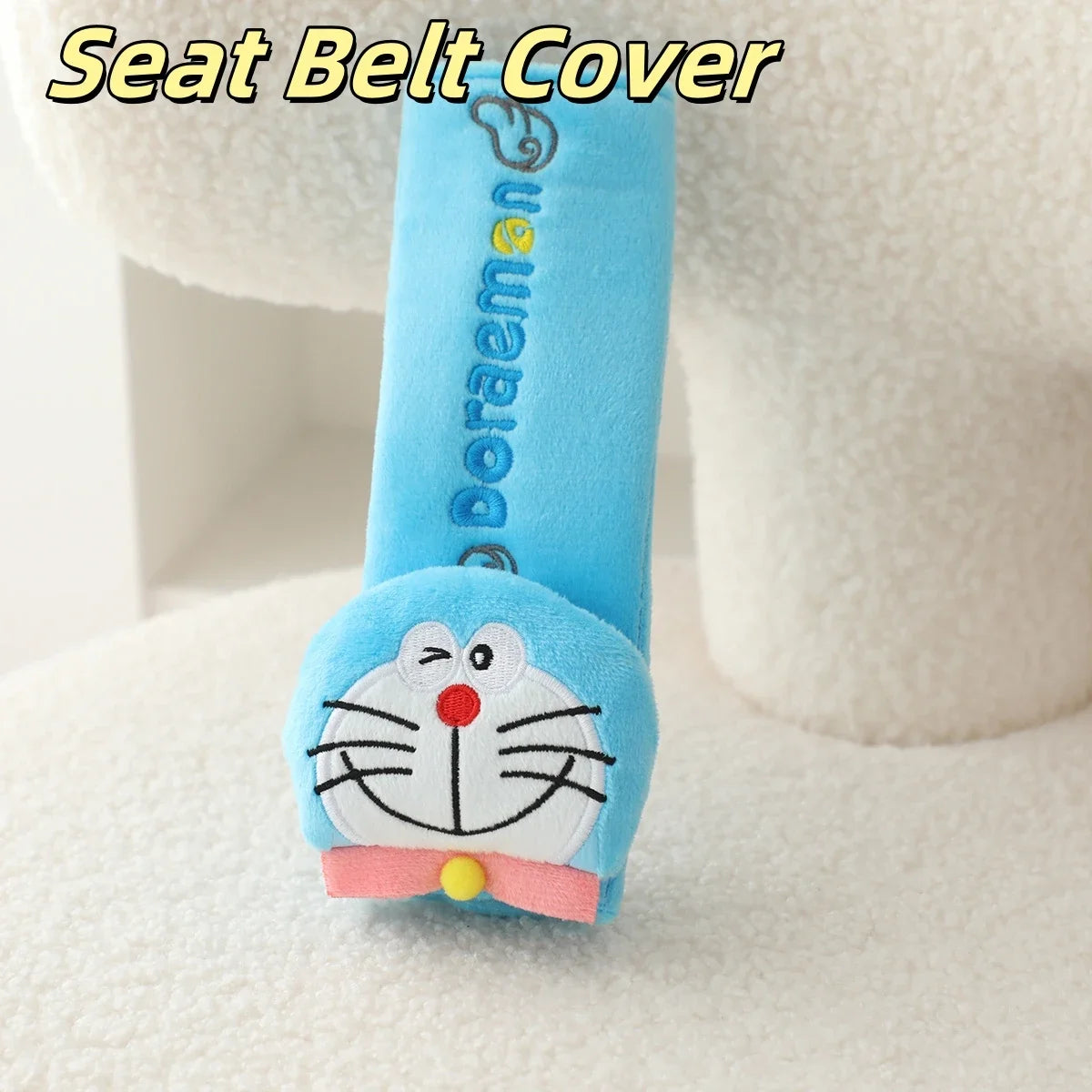 Cartoon Doraemon Plush Headrest Neck Safety Back Cushion Car Seat Seat Belt Cover Sofa Bed Soft Cushion Throw Pillow Gifts Girl