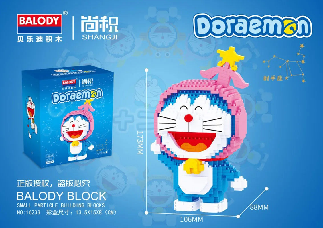 Cartoon Twelve Constellations Doraemon Leonis Figures Building Blocks Aries Cancer Mirco Brick Taurus Toys For Children Gifts