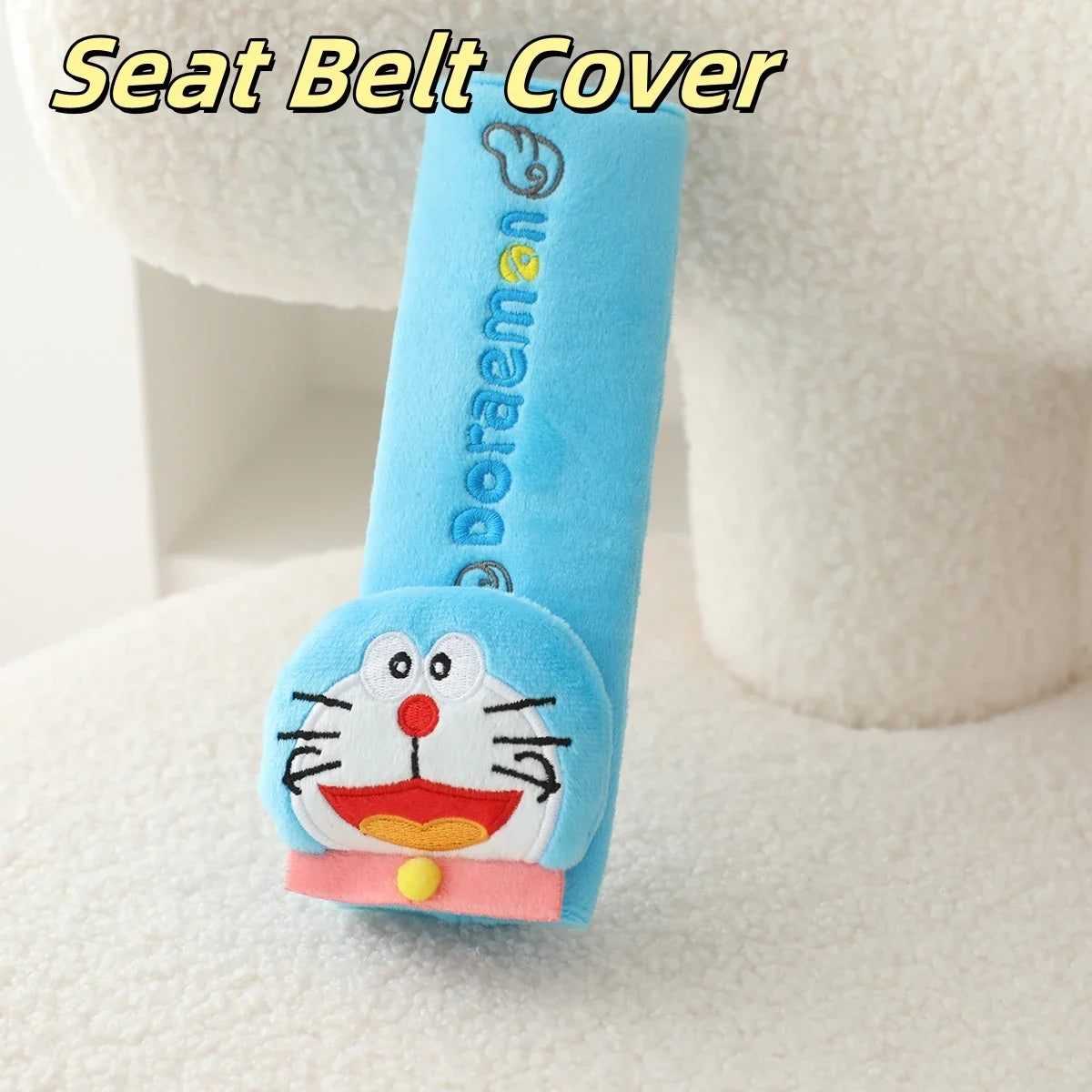 Cartoon Doraemon Plush Headrest Neck Safety Back Cushion Car Seat Seat Belt Cover Sofa Bed Soft Cushion Throw Pillow Gifts Girl