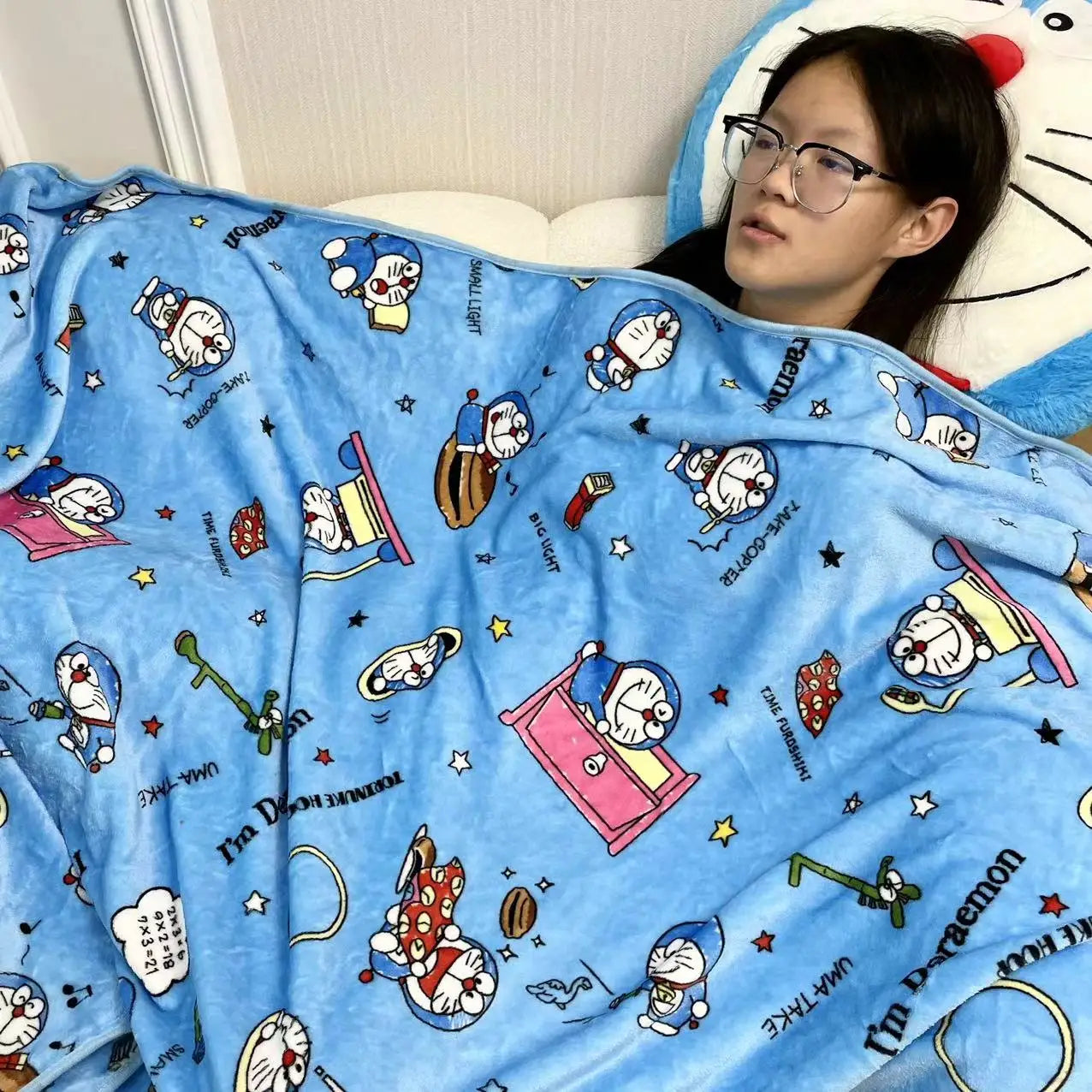 Big Size Doraemon Cuddly Comfortable Pillow Stuffed Doraemo Plushies Back Cushion Blanket Sofa Bed Sleeping Plush Toy Xmas Gift