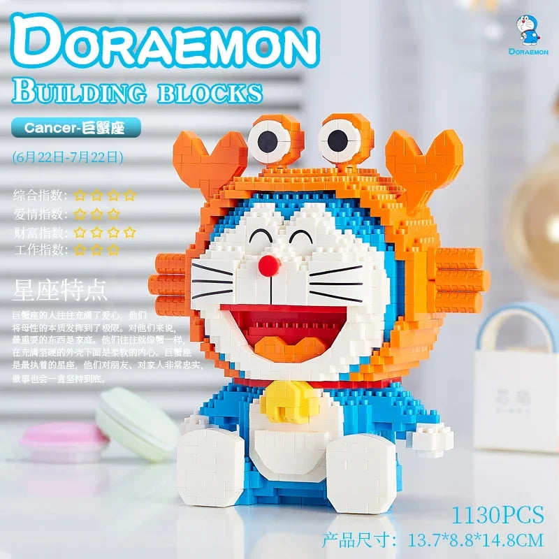 Doraemon 12 Constellations Series Building Blocks Assembling Educational Toys Small Particle Rabbit Model Ornaments Gift