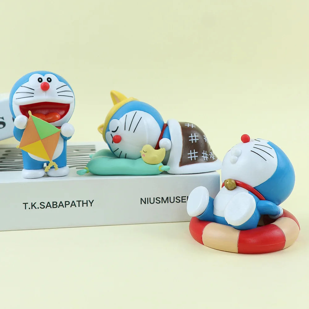 Cartoon Doraemon Keychain Blind Box Leisure Time Series Action Figure Dolls Keychains Surprise Bag Car Key Chain Christmas Gifts