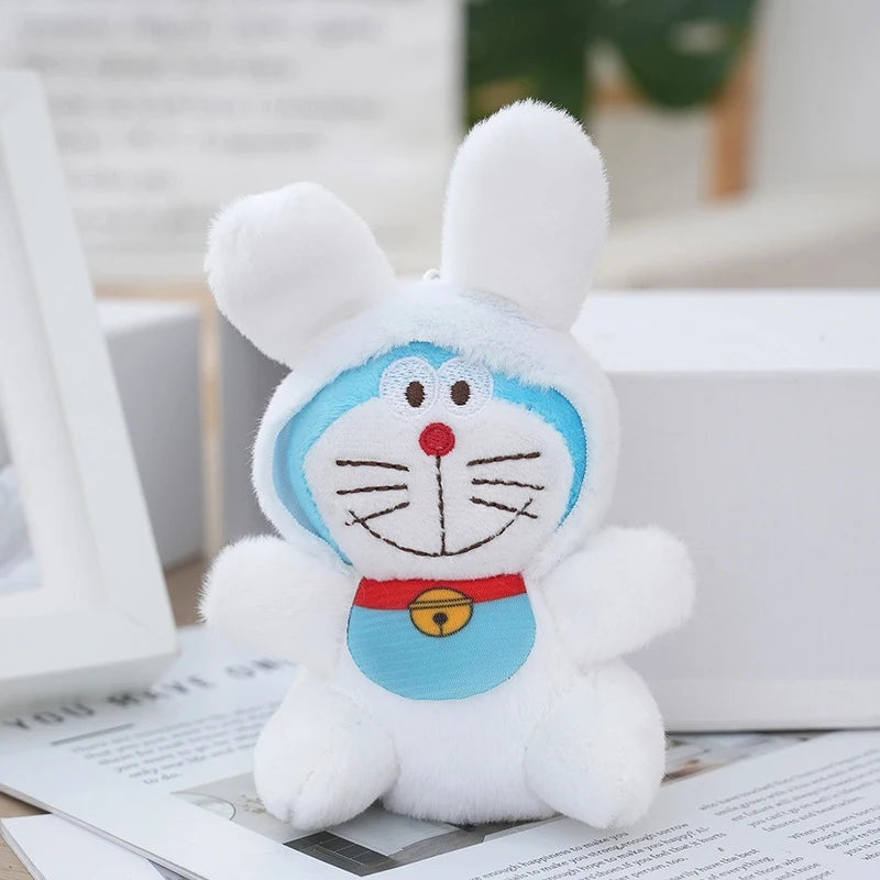 Cute Cartoon Doraemon Plush Toy Dingdang Cat Stuffed Doll Keychain Soft Plush Doll Backpack Pendant Car Key Holder Kid Gifts