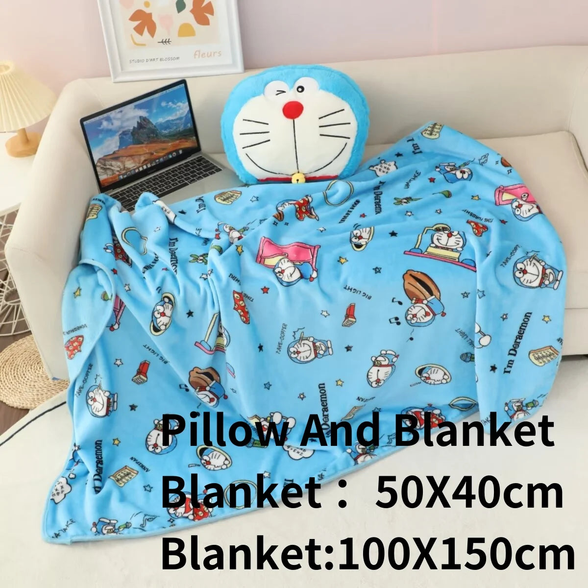 Big Size Doraemon Cuddly Comfortable Pillow Stuffed Doraemo Plushies Back Cushion Blanket Sofa Bed Sleeping Plush Toy Xmas Gift