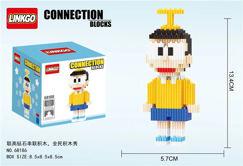 Nobita Magic Building Blocks Doraemon Shizuka Minamoto Honekawa Big G Connection Mini Brick Figure Toys For Kid Gift