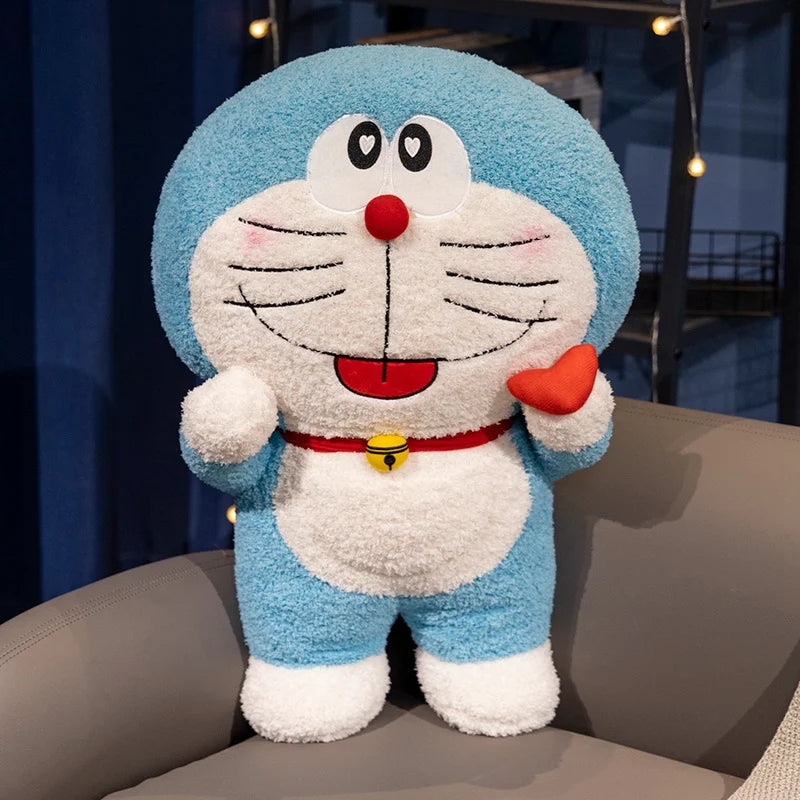 55cm Big Size Doraemon Plush Toy Lovely Stuffed Anime Japanese Style Blue Pink Doraemon Plushies Throw Pillow Xmas Gifts Girl