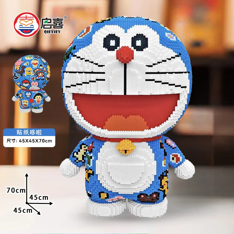 Doraemon Building Block 70cm 3D Model Puzzle Kawaii Doraemon Assembly Connection Mini Brick Figure Toy For Home Decoration