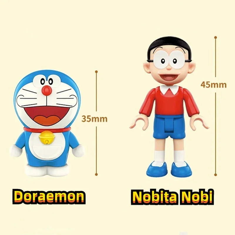 Original Keeppley Doraemon Building Blocks Anime Nobita Nobi's Room Decoration Model Kawaii Children's Toys Girl Birthday Gift