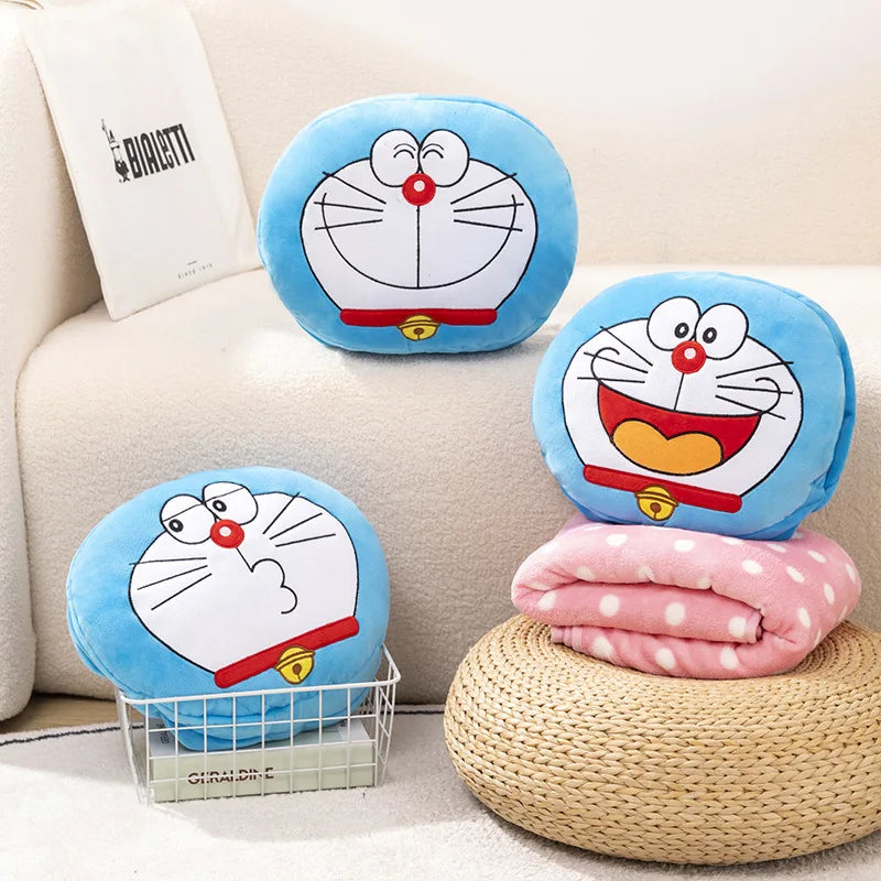 Doraemon Plush Pillow Blanket 3-in-1 Hand Covering Pillow Pillow Blanket Anime Plush Toys