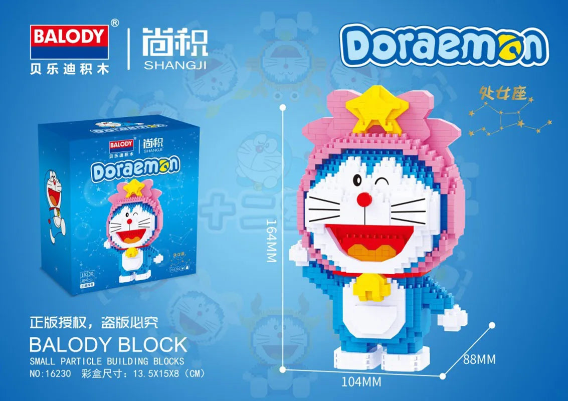 Cartoon Twelve Constellations Doraemon Leonis Figures Building Blocks Aries Cancer Mirco Brick Taurus Toys For Children Gifts