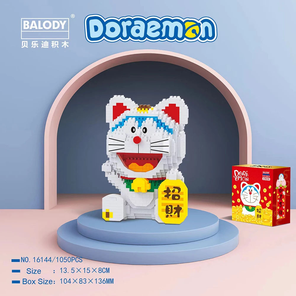 Cute Christmas Halloween Doraemon Building Blocks Cartoon Tang Suit Figures God of Wealth Mini Micro Brick Toys For Kids Gifts