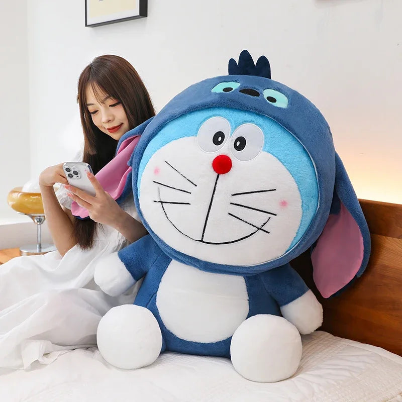 60cm Kawaii Stitch Strawberry Bear Transformation Doraemon Stuffed Plush Toy Big Size Soft Pillow Plush Dolls Kids Birthday Gift