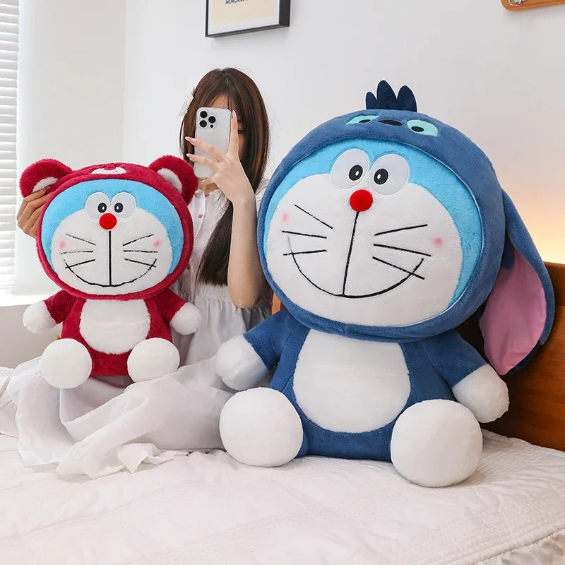 60cm Kawaii Stitch Strawberry Bear Transformation Doraemon Stuffed Plush Toy Big Size Soft Pillow Plush Dolls Kids Birthday Gift