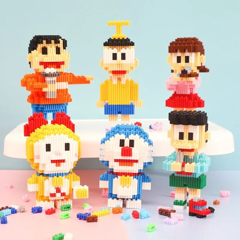 Nobita Magic Building Blocks Doraemon Shizuka Minamoto Honekawa Big G Connection Mini Brick Figure Toys For Kid Gift