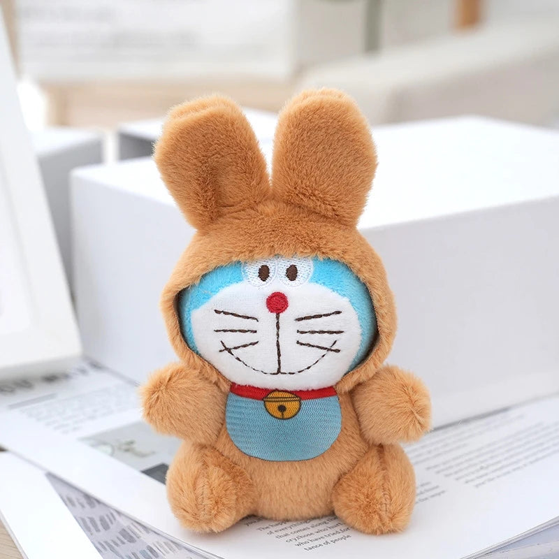 Cute Cartoon Doraemon Plush Toy Dingdang Cat Stuffed Doll Keychain Soft Plush Doll Backpack Pendant Car Key Holder Kid Gifts