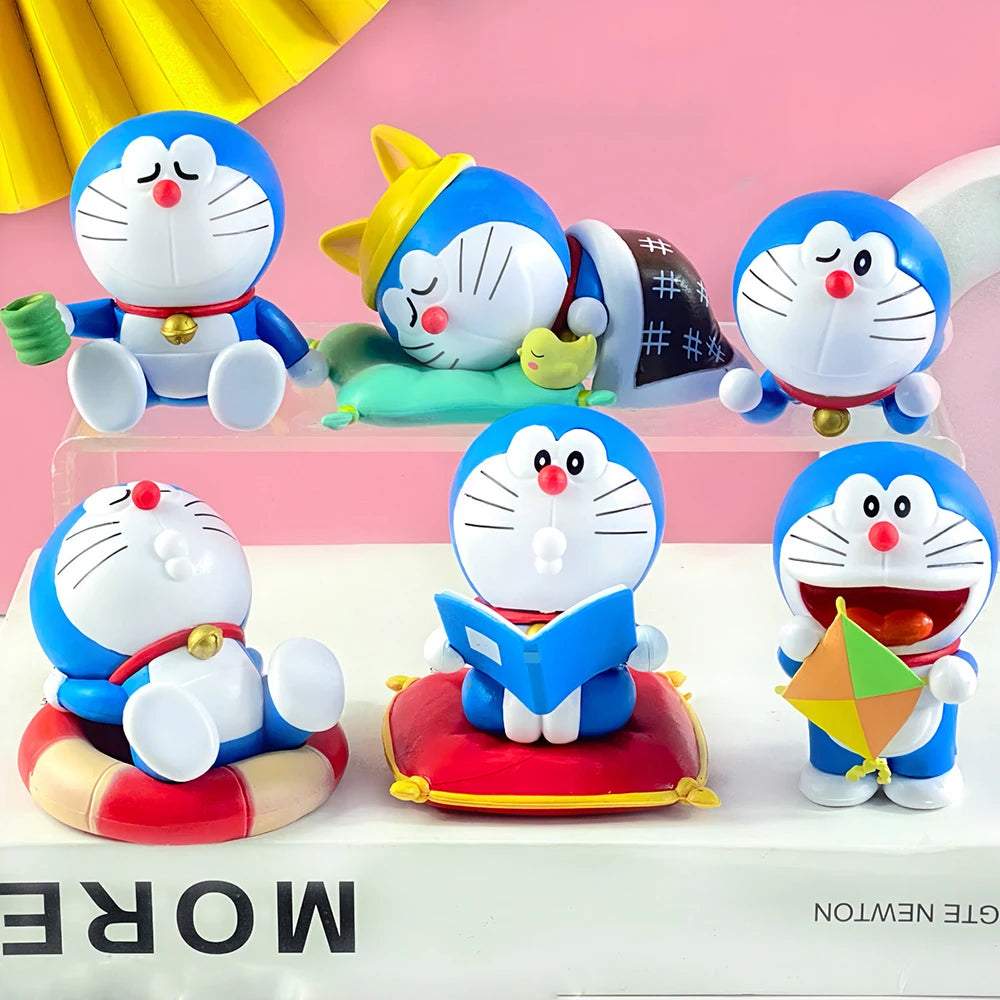 Cartoon Doraemon Keychain Blind Box Leisure Time Series Action Figure Dolls Keychains Surprise Bag Car Key Chain Christmas Gifts