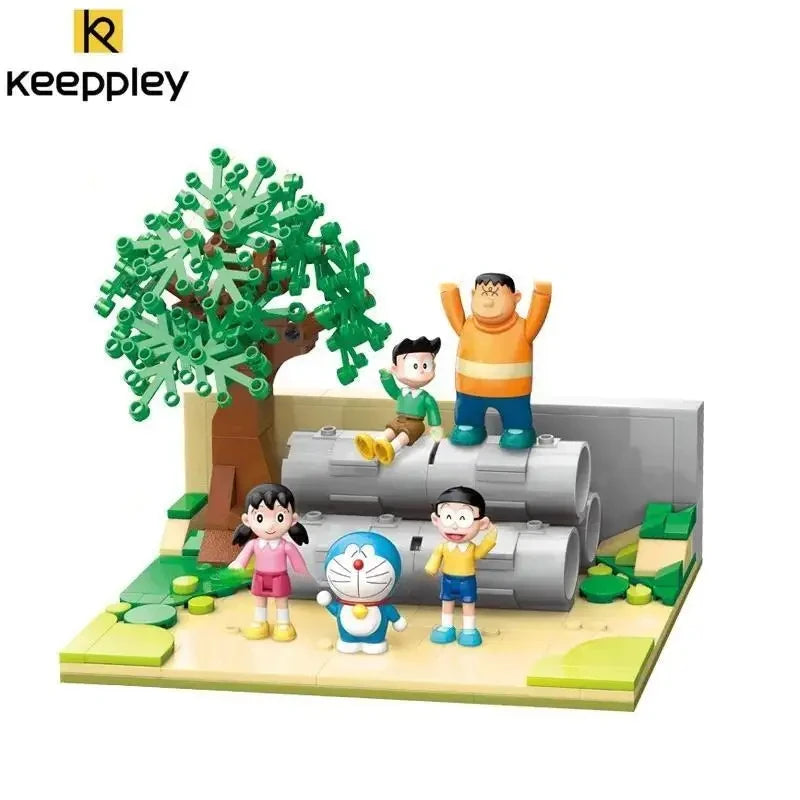 KEEPPLEY building blocks Doraemon open-air cement Nobita Shizuka character assembled toys desktop ornaments birthday gift