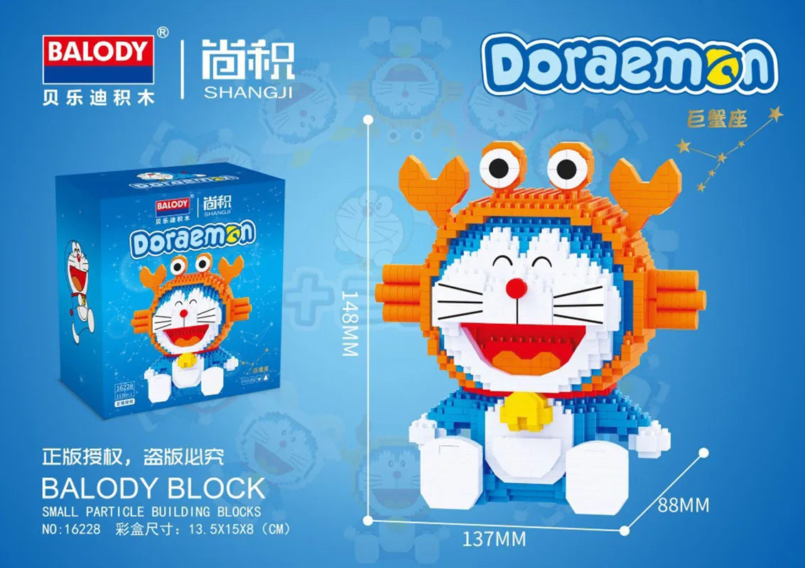 Cartoon Twelve Constellations Doraemon Leonis Figures Building Blocks Aries Cancer Mirco Brick Taurus Toys For Children Gifts