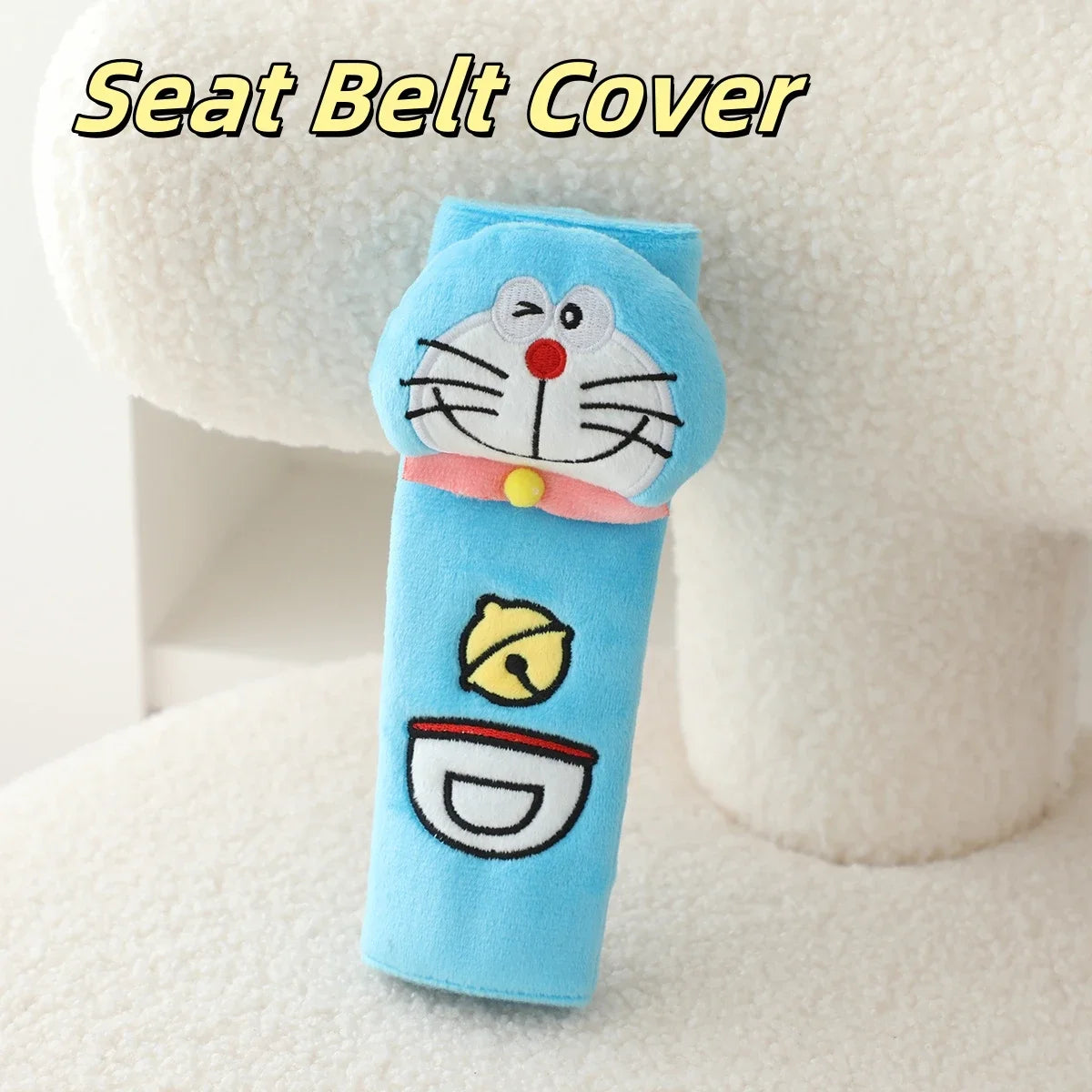 Cartoon Doraemon Plush Headrest Neck Safety Back Cushion Car Seat Seat Belt Cover Sofa Bed Soft Cushion Throw Pillow Gifts Girl