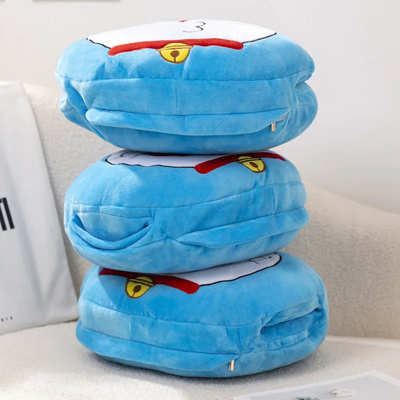 Doraemon Plush Pillow Blanket 3-in-1 Hand Covering Pillow Pillow Blanket Anime Plush Toys