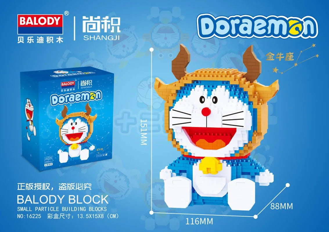 Cartoon Twelve Constellations Doraemon Leonis Figures Building Blocks Aries Cancer Mirco Brick Taurus Toys For Children Gifts