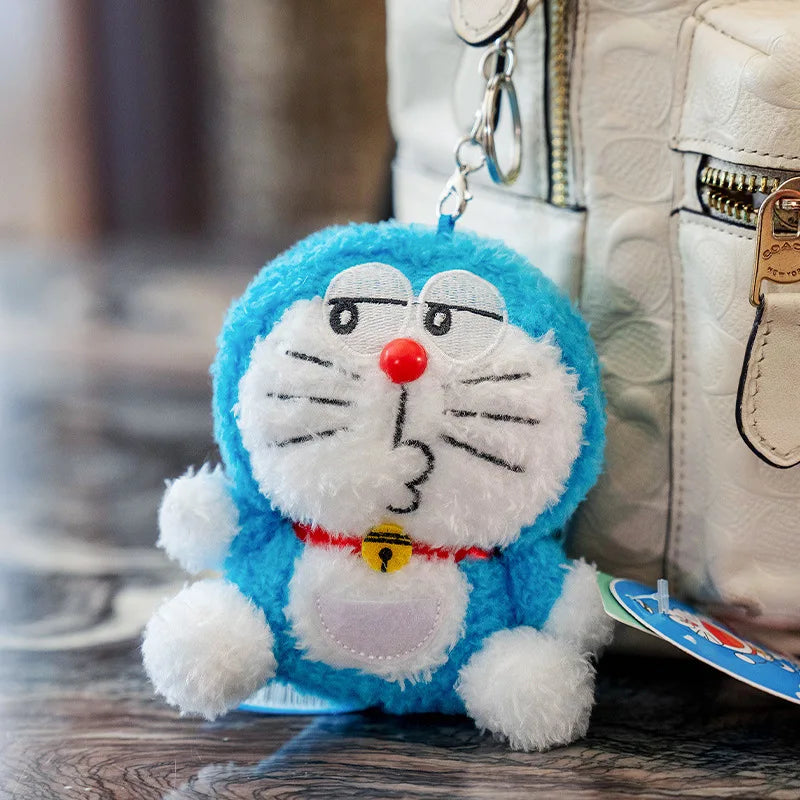 10cm Doraemon emoticon Plush doll Plush pendant Lovers Key buckle Cartoon Anime periphery Children Toy birthday Holiday gifts