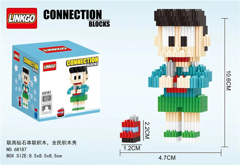 Nobita Magic Building Blocks Doraemon Shizuka Minamoto Honekawa Big G Connection Mini Brick Figure Toys For Kid Gift