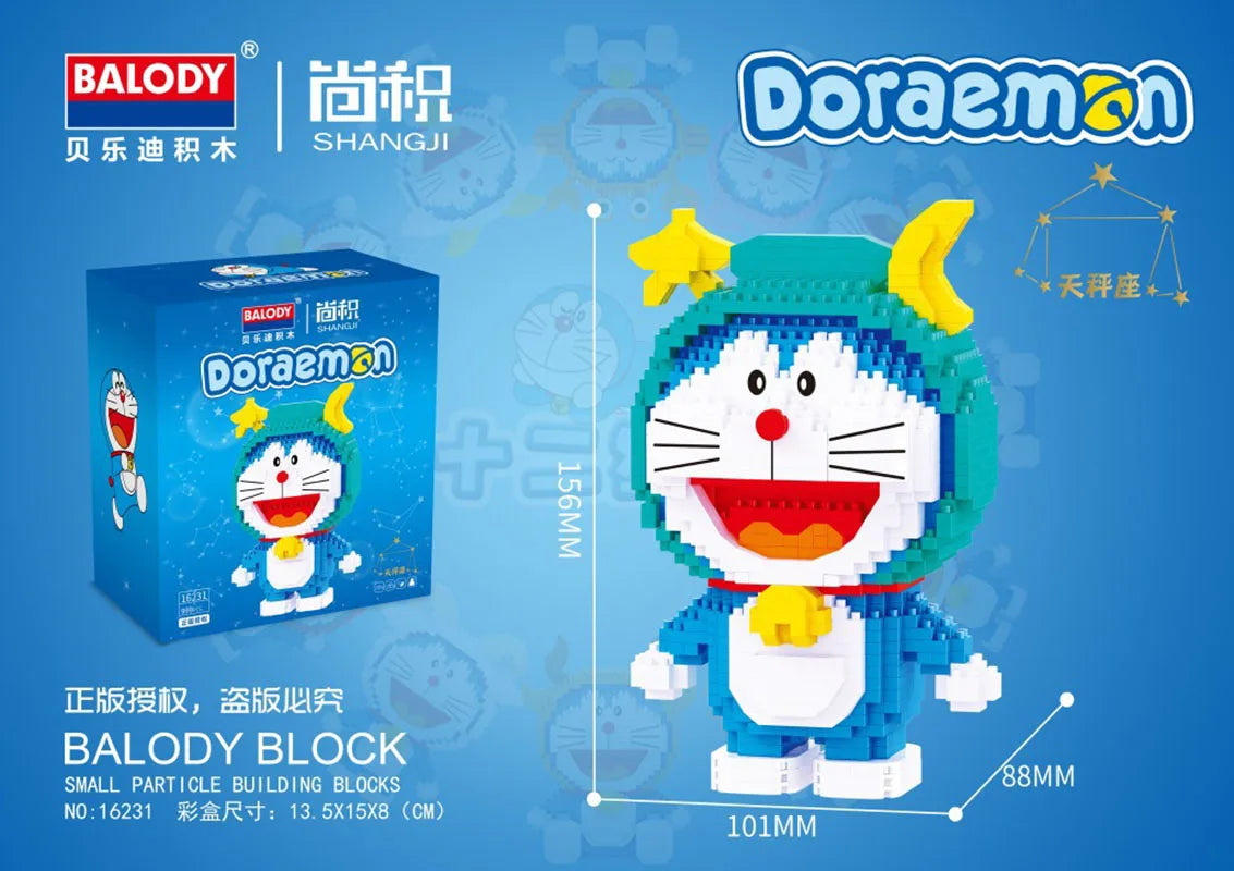 Cartoon Twelve Constellations Doraemon Leonis Figures Building Blocks Aries Cancer Mirco Brick Taurus Toys For Children Gifts