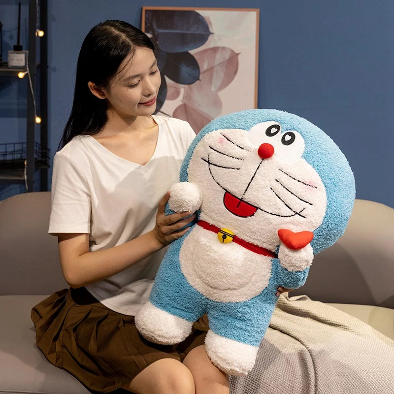 55cm Big Size Doraemon Plush Toy Lovely Stuffed Anime Japanese Style Blue Pink Doraemon Plushies Throw Pillow Xmas Gifts Girl