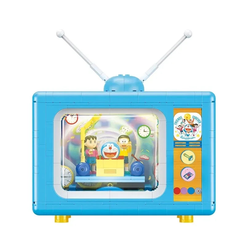 BALODY Doraemon TV building blocks Minamoto Shizuka Nobita Nobi time machine model Kawaii assembled childrens toys birthday gift