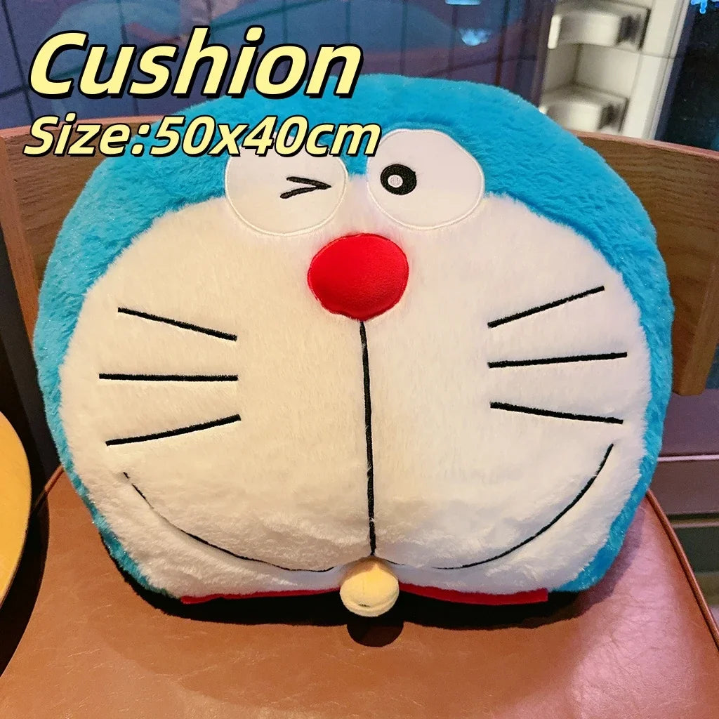 Cartoon Doraemon Plush Headrest Neck Safety Back Cushion Car Seat Seat Belt Cover Sofa Bed Soft Cushion Throw Pillow Gifts Girl