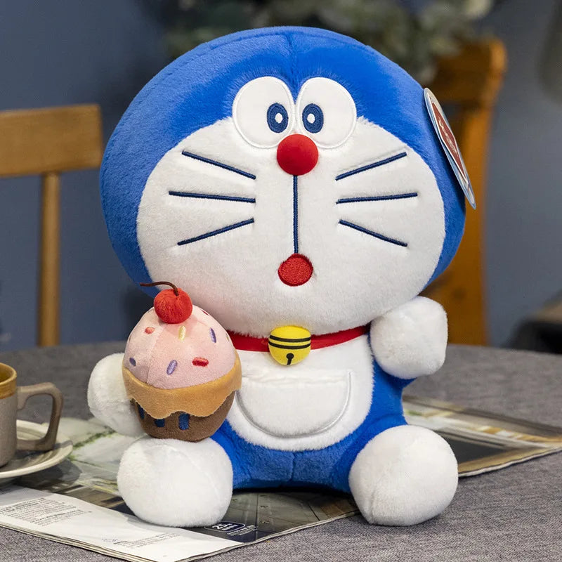 Aoger Doraemon Cake Popcorn Plush Toy Kawaii Japanese Style Dessert Series Plushies Cuddly Doll Toys Girl Cartoon Birthday Gifts