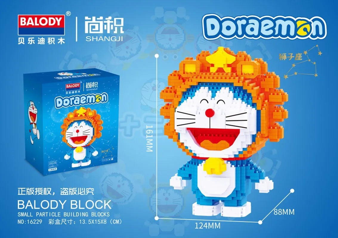 Cartoon Twelve Constellations Doraemon Leonis Figures Building Blocks Aries Cancer Mirco Brick Taurus Toys For Children Gifts